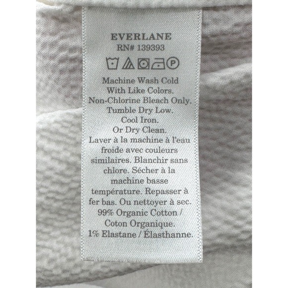 Everlane White Seersucker Midi Dress M Cotton Sleeveless Resort Wear Vacation - Picture 8 of 9